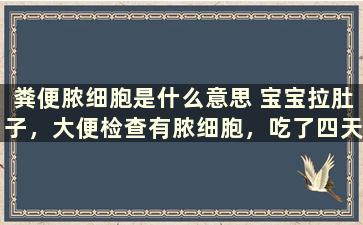 粪便脓细胞是什么意思 宝宝拉肚子，大便检查有脓细胞，吃了四天药还是没好怎么办